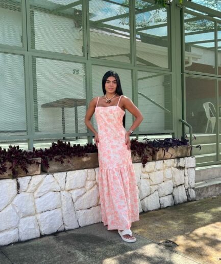 Vestido Linho Zoe - Laranja