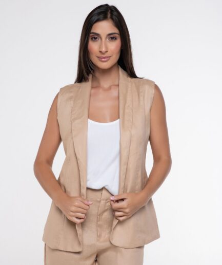 Colete Puro Linho - Areia