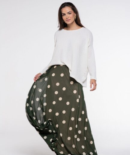 Saia Tule Poá - Verde