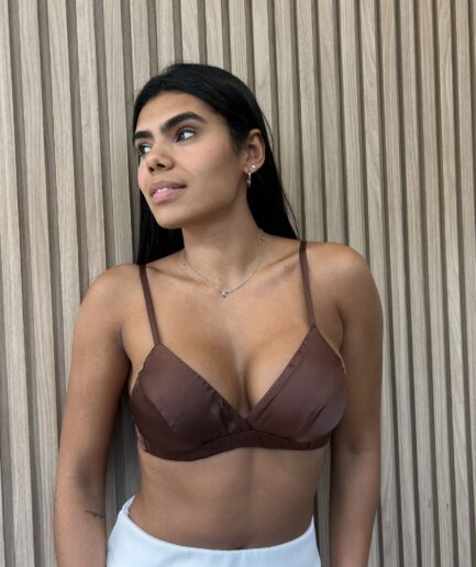 Top Brallete - Marrom Escuro