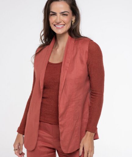 Colete Puro Linho - Madeira