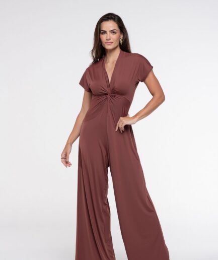 Macacão Fluity Cambridge - Marrom