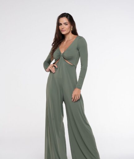 Macacão Fluity Cannes - Verde Oliva