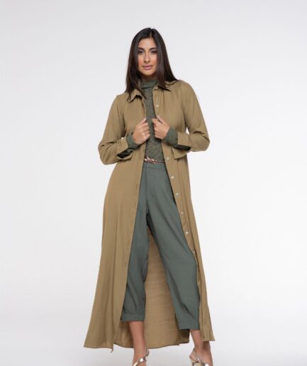 Vestido Chemise Slim - Verde Oliva