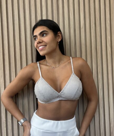 Top Brallete - Cinza Renda