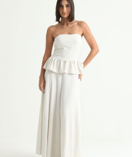 Saia Linho Aline - Areia