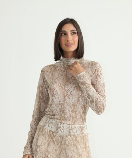 Blusa Cacharrel Tule - Estampa Cobra