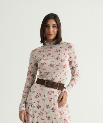 Blusa Cacharrel Tule - Estampa Flores