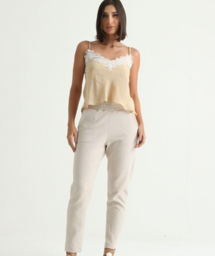 Calça Moletom Textura - Areia