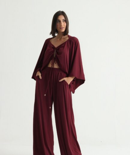 Calça Pantalona Clássica - Vinho