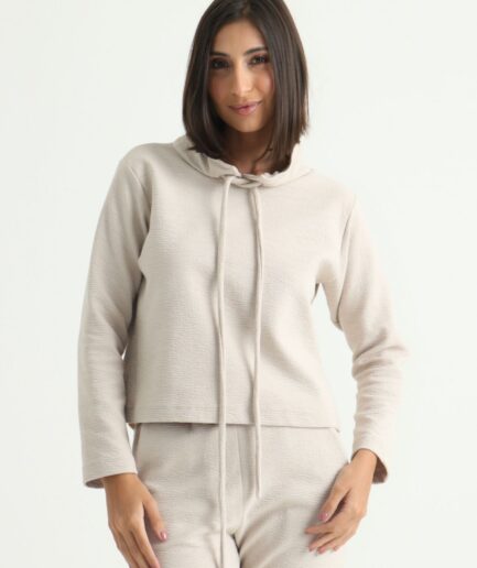 Blusa Moletom Textura - Areia