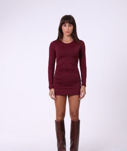 Vestido Curto Cláudia - Vinho