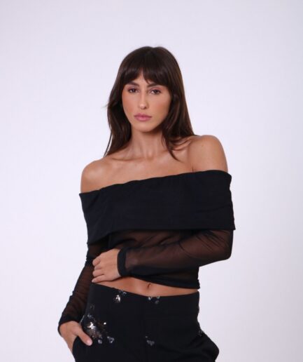 Blusa Tule Íris - Preta