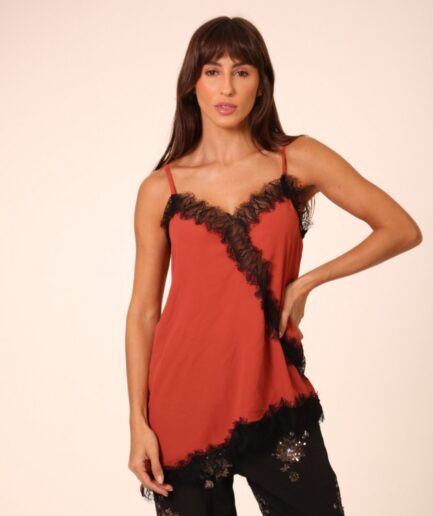 Blusa Renda Essence - Tijolo