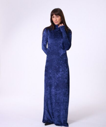 Vestido Veludo Wavy - Marinho