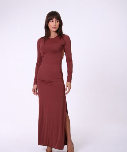 Vestido Longo Cláudia - Marrom