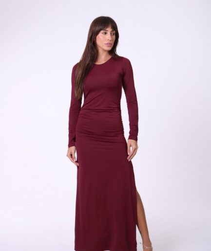 Vestido Longo Cláudia - Vinho