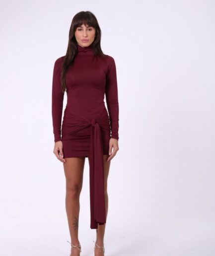 Vestido Curto Beatriz - Vinho