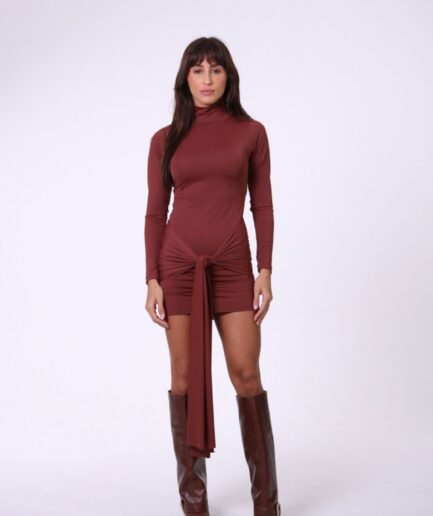 Vestido Curto Beatriz - Marrom