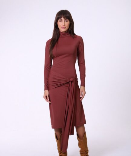 Vestido Midi Beatriz - Marrom