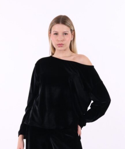 Blusa Veludo Cristal - Preta