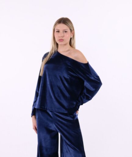 Blusa Veludo Cristal - Marinho